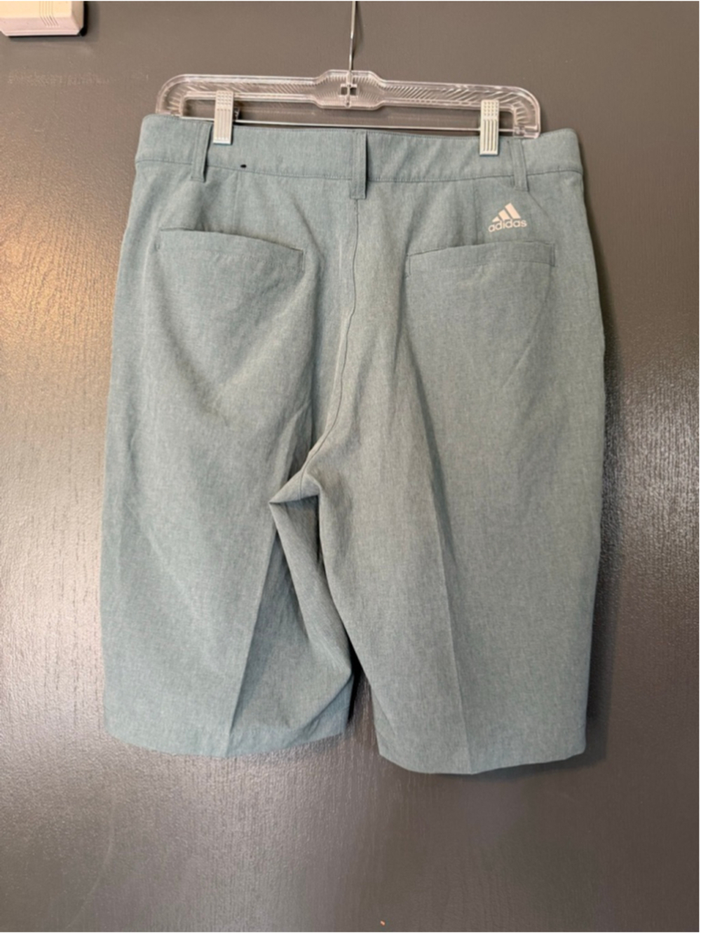 Men's Adidas Flat Front Shorts Waist 32 Teal - Picture 3 of 3